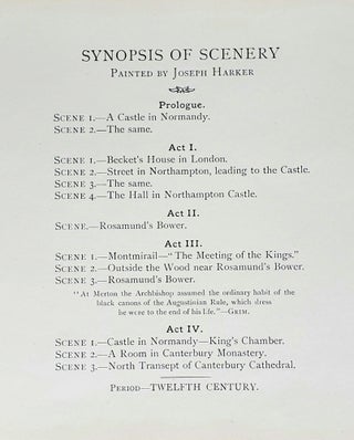 Souvenir of Becket by Alfred, Lord Tennyson; First Presented at the Lyceum Theatre, 6th Feb., 1893
