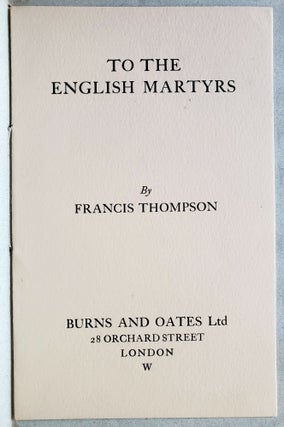 Ode to the English Martyrs