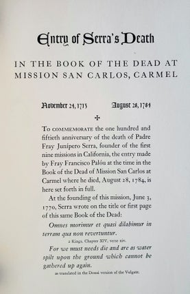 The Founding of the California Missions; Under the Spiritual Guidance of the Venerable Padre Junípero Serra