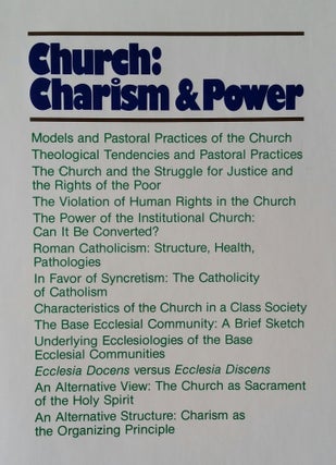 Church: Charism and Power; Liberation Theology and the Institutional Church