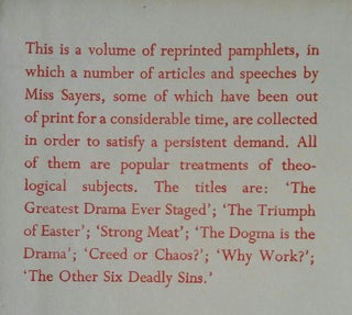 Creed or Chaos?; and other Essays in popular Theology
