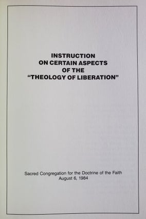 Instruction on Certain Aspects of the "Theology of Liberation"