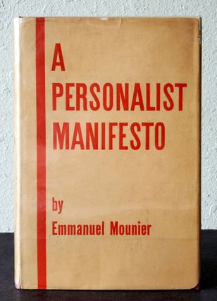 Item #1219 A Personalist Manifesto; Translated from the French by the Monks of St. John's Abbey....