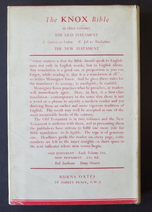 The New Testament of Our Lord and Saviour Jesus Christ (with) Englishing the Bible; Newly Translated from the Vulgate Latin at the Request of Their Lordships the Archbishops of England and Wales