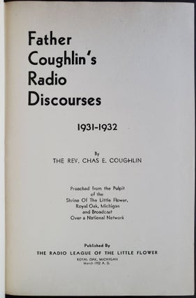 Father Coughlin's Radio Discourses 1931-1932