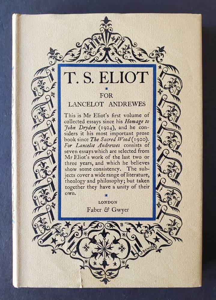 Item #1311 For Lancelot Andrewes; Essays on Style and Order. T. S. Eliot.