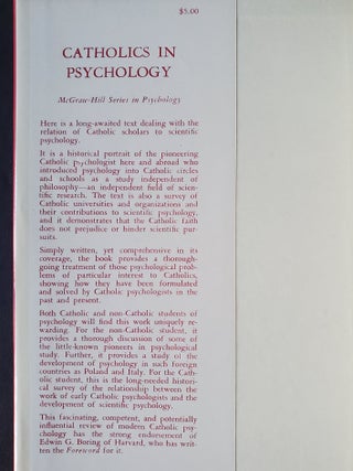 Catholics in Psychology; A Historical Survey