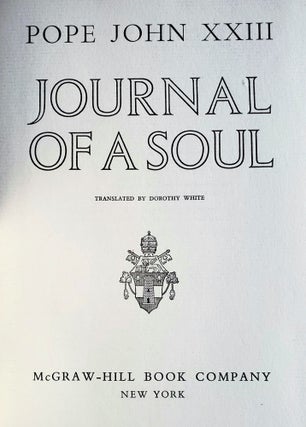 Item #1325 Journal of a Soul. Pope John XXIII