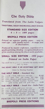 The Holy Bible; Translated from the Latin Vulgate