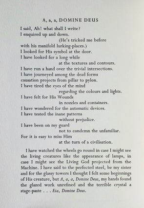 In Memory of David Jones; The text of a sermon delivered in Westminster Cathedral at the Solemn Requiem of the poet and painter, David Jones, on 13 December 1974