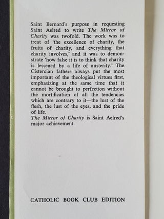 The Mirror of Charity; The Speculum Caritatis of St. Aelred of Rievaulx