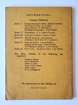 Religion and the Stage; Affirmations: God in the Modern World
