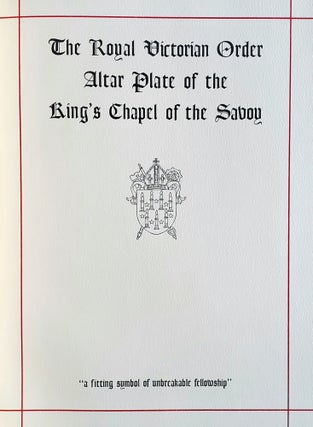 Altar Plate of the King's Chapel of the Savoy