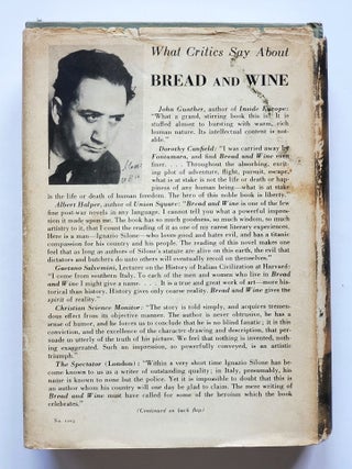 Bread and Wine; Translated from the Italian by Gwenda David and Eric Mosbacher