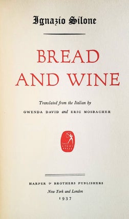Bread and Wine; Translated from the Italian by Gwenda David and Eric Mosbacher