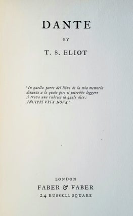 Dante; The Poets on the Poets—No. II