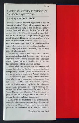 American Catholic Thought on Social Questions