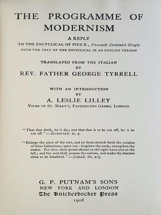 The Programme of Modernism; A Reply to the Encyclical of Pius X