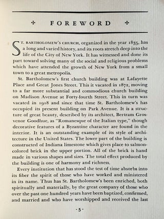 Architectural and Decorative Features of St. Bartholomew's Church in the City of New York