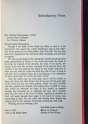 Prayers of Pope Pius XII; Translated from the Italian by the Rev. Martin W. Schoenberg, O.S.C.