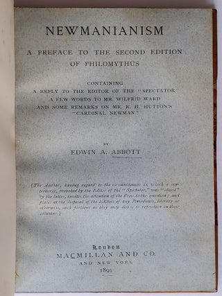Newmanianism; A Preface to the Second Edition of Philomythus