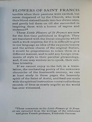 The Little Flowers of Saint Francis; Translated from the Italian and Edited by Cardinal Manning