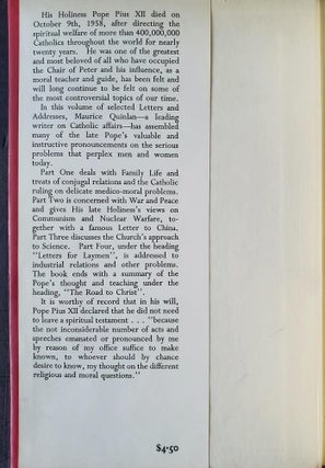 Guide for Living; An Approved Selection of Letters and Addresses of His Holiness Pope Pius XII