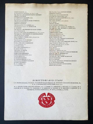A Luncheon for the Right Reverend Monsignor Ronald A. Knox; Given by the Chairman and Directors of Burns & Oates to mark the publication of the Definitive Edition of his translation of The Bible