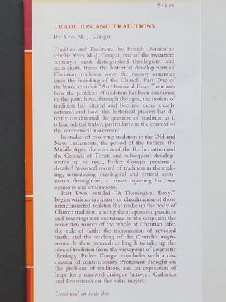 Tradition and Traditions; An Historical and a Theological Essay
