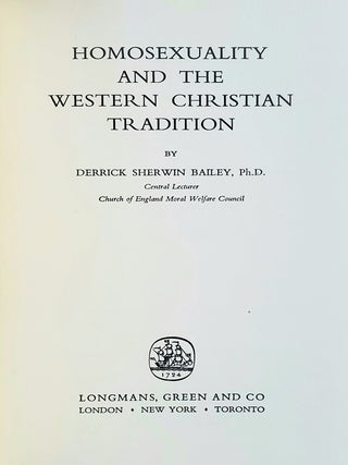 Homosexuality and the Western Christian Tradition