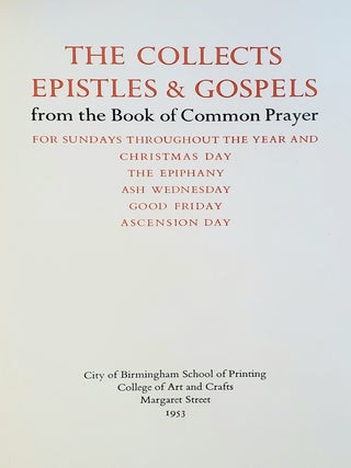 The Collects, Epistles & Gospels from the Book of Common Prayer