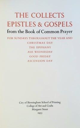 The Collects, Epistles & Gospels from the Book of Common Prayer