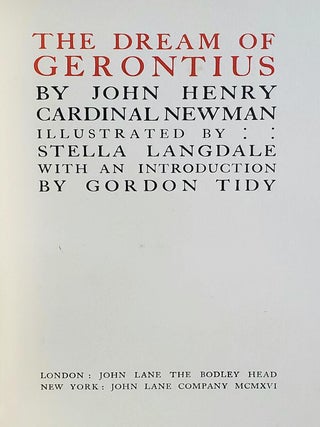 The Dream of Gerontius; Illustrated by Stella Langdale with an Introduction by Gordon Tidy
