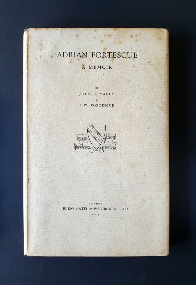 Item #303 Adrian Fortescue; A Memoir. John Vance, J. W. Fortescue.