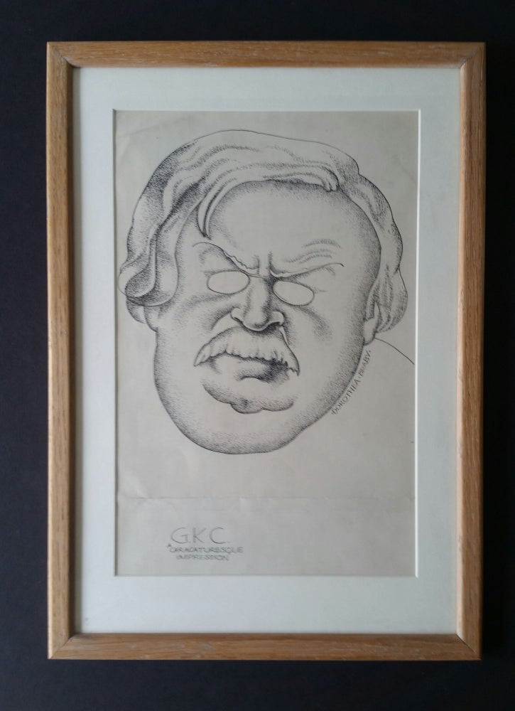 Item #639 Illustrated Portrait of Gilbert Keith Chesterton. Dorothea artist Braby.
