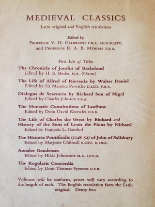 Regularis Concordia; The Monastic Agreement of the Monks and Nuns of the English Nation