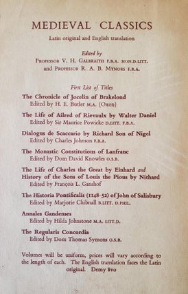Regularis Concordia; The Monastic Agreement of the Monks and Nuns of the English Nation