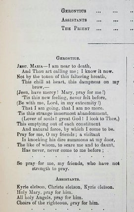 The Dream of Gerontius by Cardinal Newman; Set to Music for Mezzo-Soprano, Tenor, and Bass Soli, Chorus and Orchestra