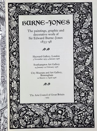 Burne-Jones; The paintings, graphic and decorative work of Sir Edward Burne-Jones 1833-1898